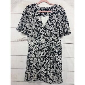 Alex Marie Dress Black White Floral Size 14p Ruffles